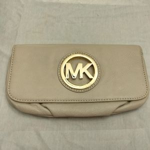 Michael Kors cream clutch purse